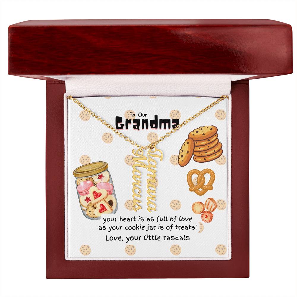 Personalized Name Necklace for Grandma who has everything | Cherished Keepsake Sentimental gift for your Grandmother | Cookie Jar Love