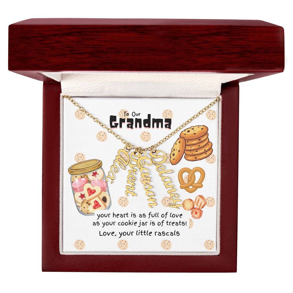 Personalized Name Necklace for Grandma who has everything | Cherished Keepsake Sentimental gift for your Grandmother | Cookie Jar Love