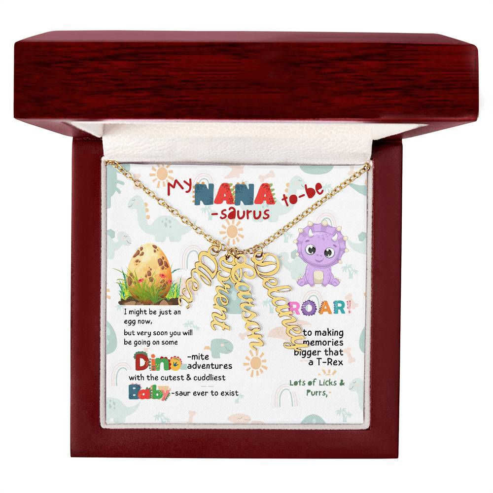 Personalized Name Necklace for Grandma who has everything | Cherished Keepsake Sentimental gift for your Grandmother | Nana-saurus