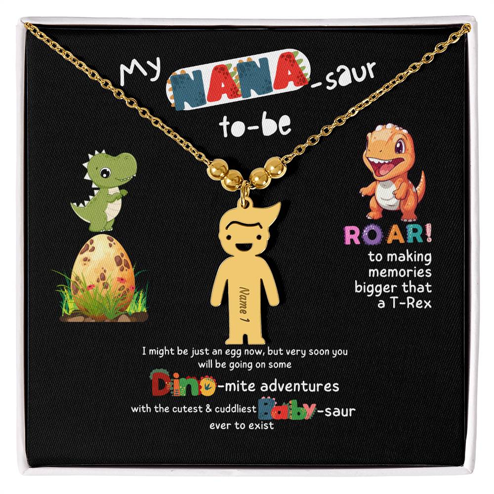 Personalized Kid Charm Necklace Gift for Grandma who has everything | Unique Sentimental Keepsake | Nana -saurus