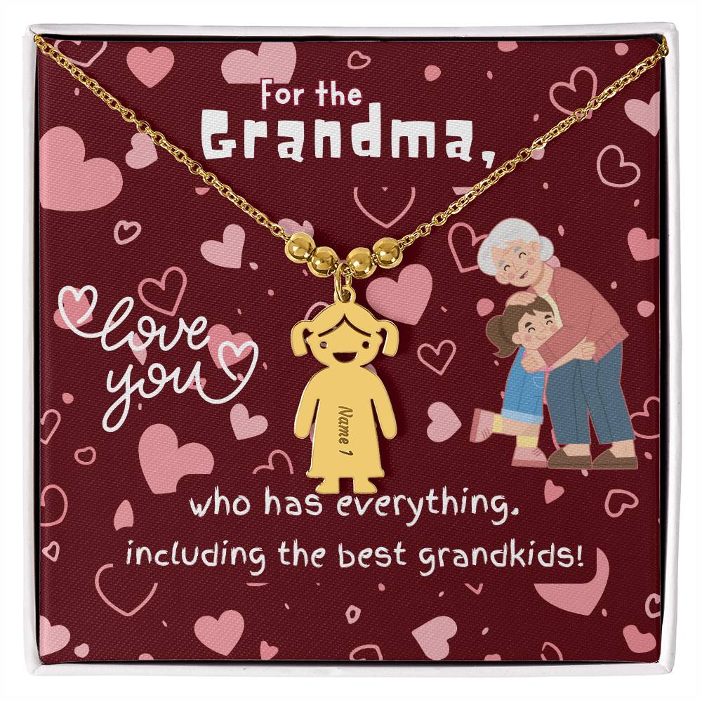 Personalized Kid Charm Necklace Gift for Grandma who has everything | Unique Sentimental Keepsake | The Best Grandkids
