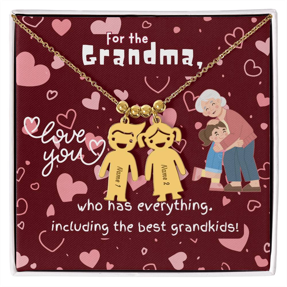 Personalized Kid Charm Necklace Gift for Grandma who has everything | Unique Sentimental Keepsake | The Best Grandkids
