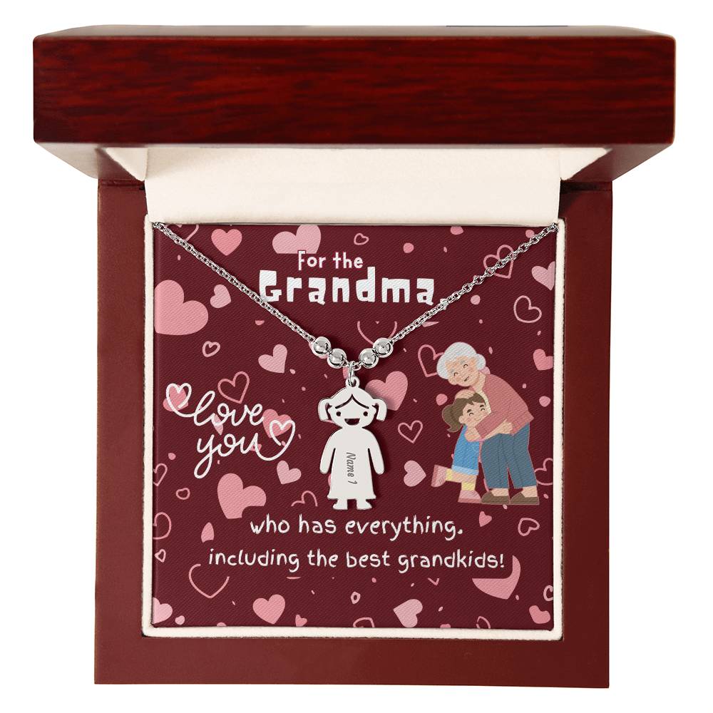 Personalized Kid Charm Necklace Gift for Grandma who has everything | Unique Sentimental Keepsake | The Best Grandkids