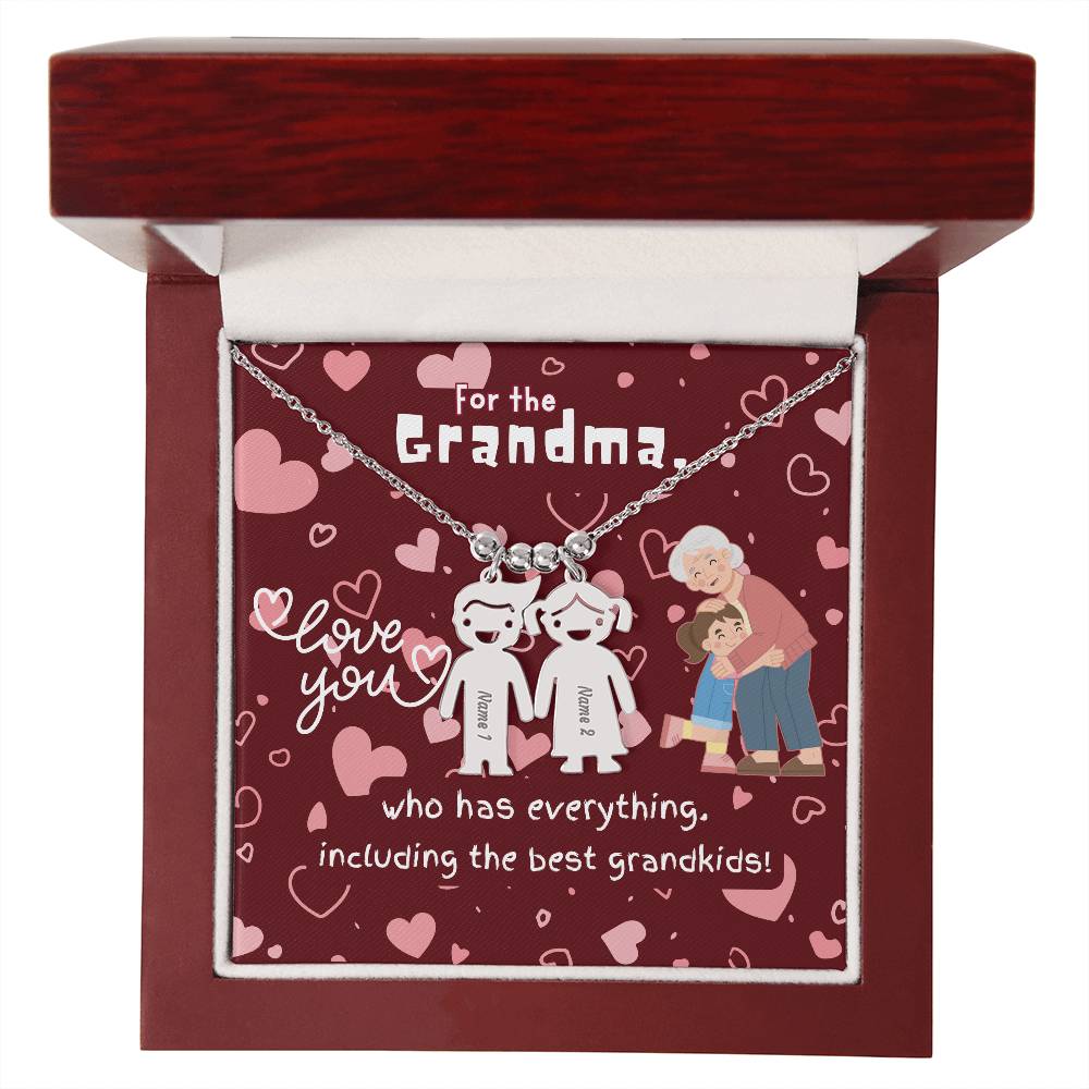 Personalized Kid Charm Necklace Gift for Grandma who has everything | Unique Sentimental Keepsake | The Best Grandkids
