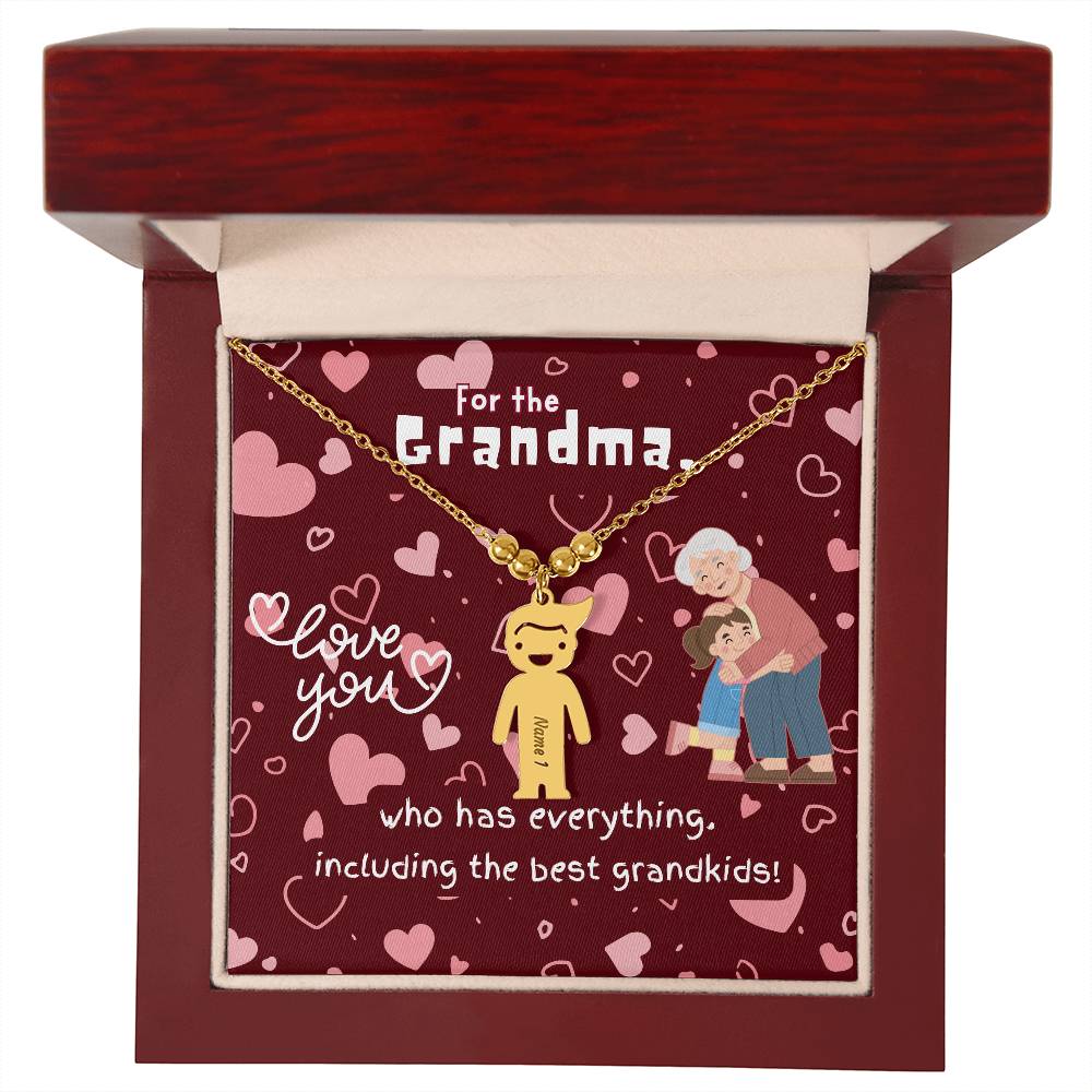 Personalized Kid Charm Necklace Gift for Grandma who has everything | Unique Sentimental Keepsake | The Best Grandkids