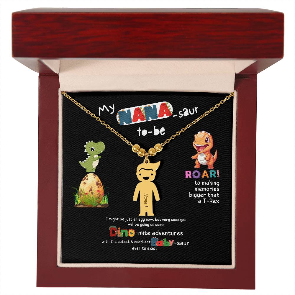 Personalized Kid Charm Necklace Gift for Grandma who has everything | Unique Sentimental Keepsake | Nana -saurus
