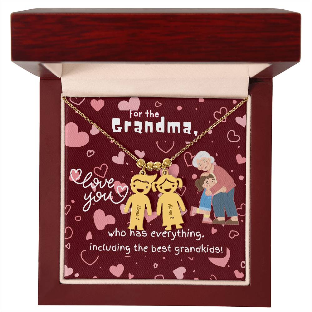 Personalized Kid Charm Necklace Gift for Grandma who has everything | Unique Sentimental Keepsake | The Best Grandkids