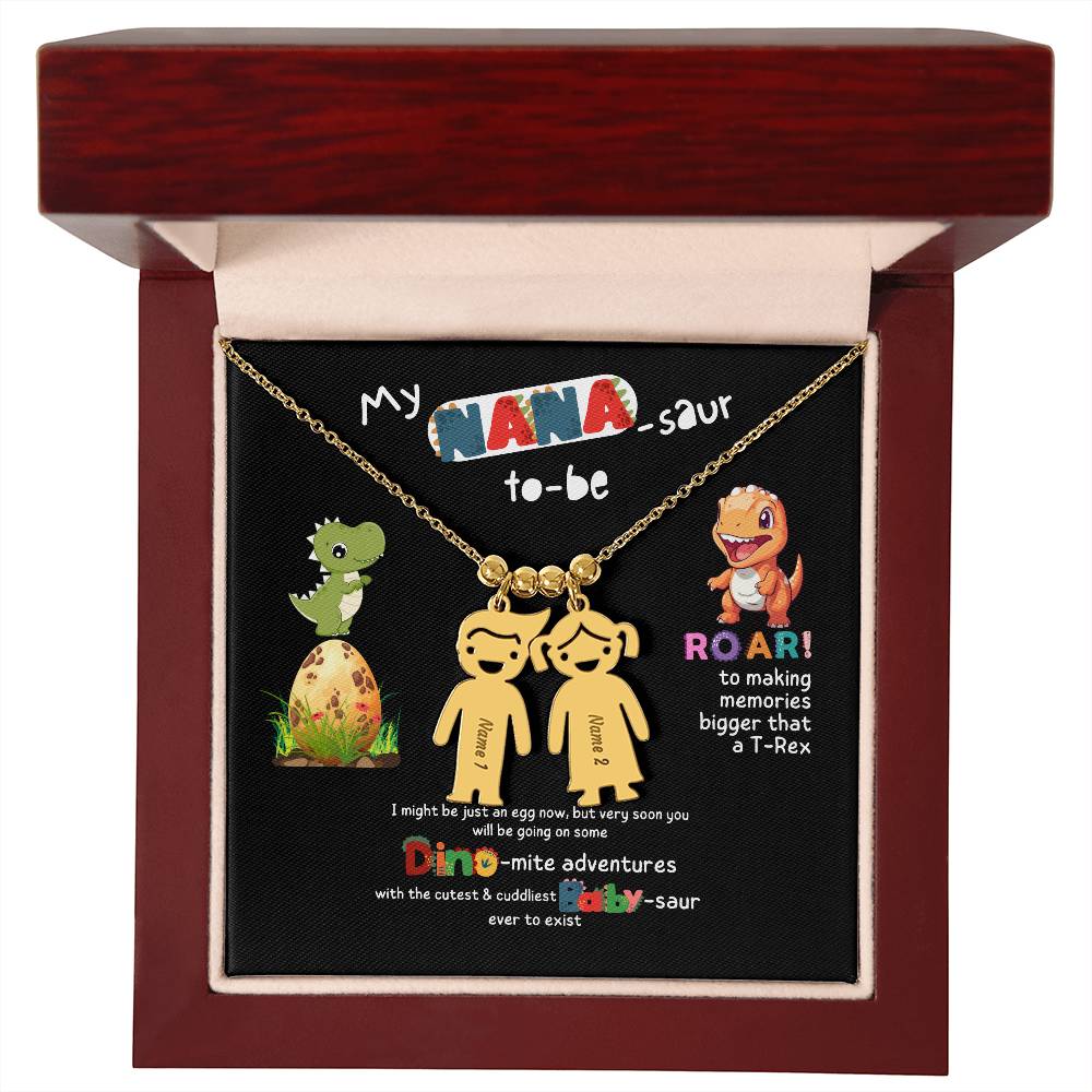 Personalized Kid Charm Necklace Gift for Grandma who has everything | Unique Sentimental Keepsake | Nana -saurus