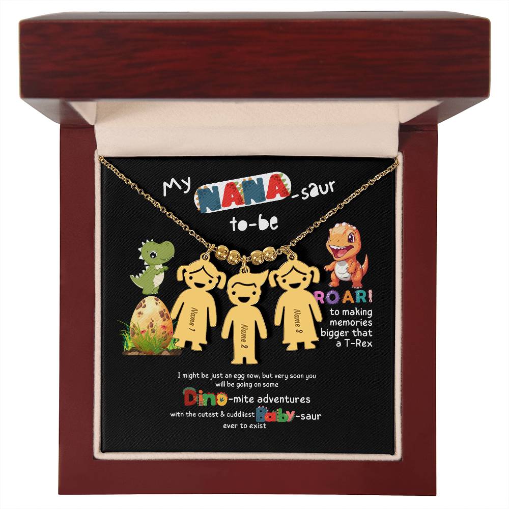 Personalized Kid Charm Necklace Gift for Grandma who has everything | Unique Sentimental Keepsake | Nana -saurus