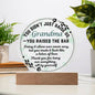 Single Grandma gift on Grandparent day for Nana | Thoughtful Cute present for Grammy who has everything | LED Acrylic Plaque | Raised the Bar