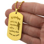 Engraved Dog Tag Necklace with Ball Chain | Personalized Unique Sentimental Gift for Grandfather who has everything | Superhero with Walking Stick
