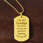 Engraved Dog Tag Necklace with Ball Chain | Personalized Unique Sentimental Gift for Grandfather who has everything | Legendary Grandpa Stories