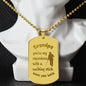 Engraved Dog Tag Necklace with Ball Chain | Personalized Unique Sentimental Gift for Grandfather who has everything | Superhero with Walking Stick
