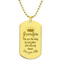 Engraved Dog Tag Necklace with Ball Chain | Personalized Unique Sentimental Gift for Grandfather who has everything | King of Dad Jokes