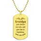 Engraved Dog Tag Necklace with Ball Chain | Personalized Unique Sentimental Gift for Grandfather who has everything | Legendary Grandpa Stories
