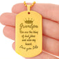 Engraved Dog Tag Necklace with Ball Chain | Personalized Unique Sentimental Gift for Grandfather who has everything | King of Dad Jokes