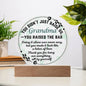 Single Grandma gift on Grandparent day for Nana | Thoughtful Cute present for Grammy who has everything | LED Acrylic Plaque | Raised the Bar