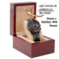 Black Chronograph Watch - The Perfect Birthday Gift for Boss | Three Dial | Water Resistant | Scratch Proof | Gift Box | Message Card | Superhero Boss