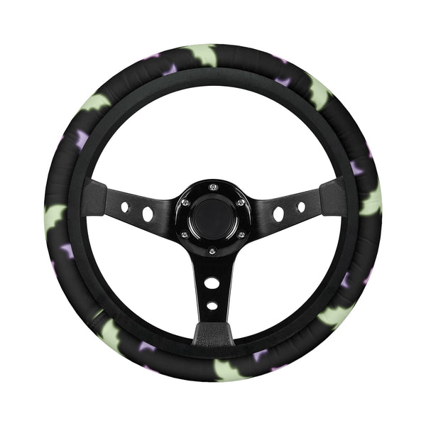Car Accessories | Steering Wheel Cover | Universal Snug Fit | Wheel Wrap/Protector | Halloween-themed-Pastel Goth Bats
