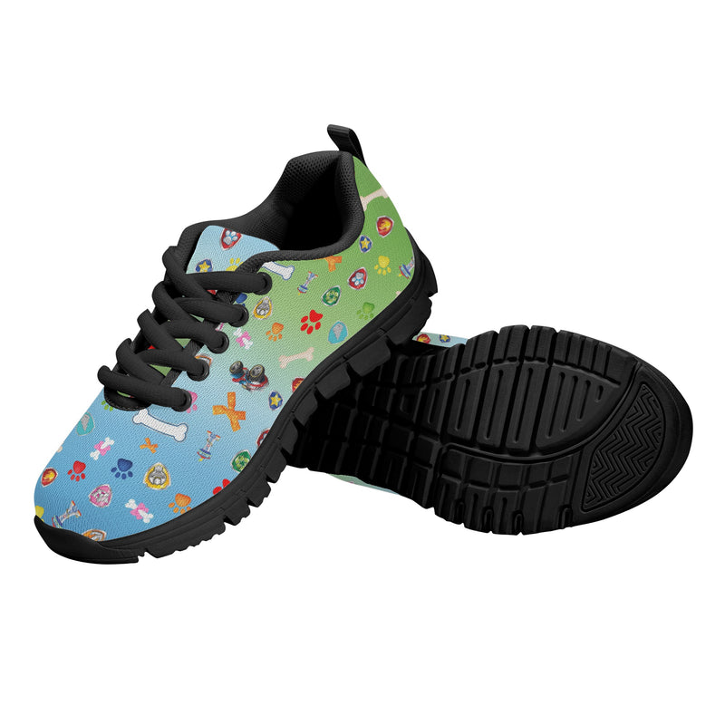 Kids Running Shoes | Back to School Kids Sneakers | Unisex Children's Running Trainers | Paw and Bone Gradient Pattern