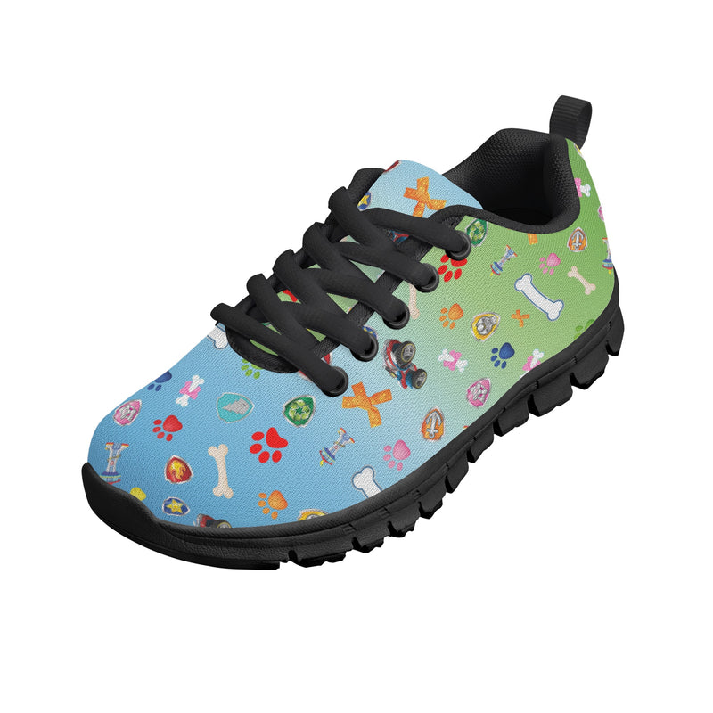 Kids Running Shoes | Back to School Kids Sneakers | Unisex Children's Running Trainers | Paw and Bone Gradient Pattern