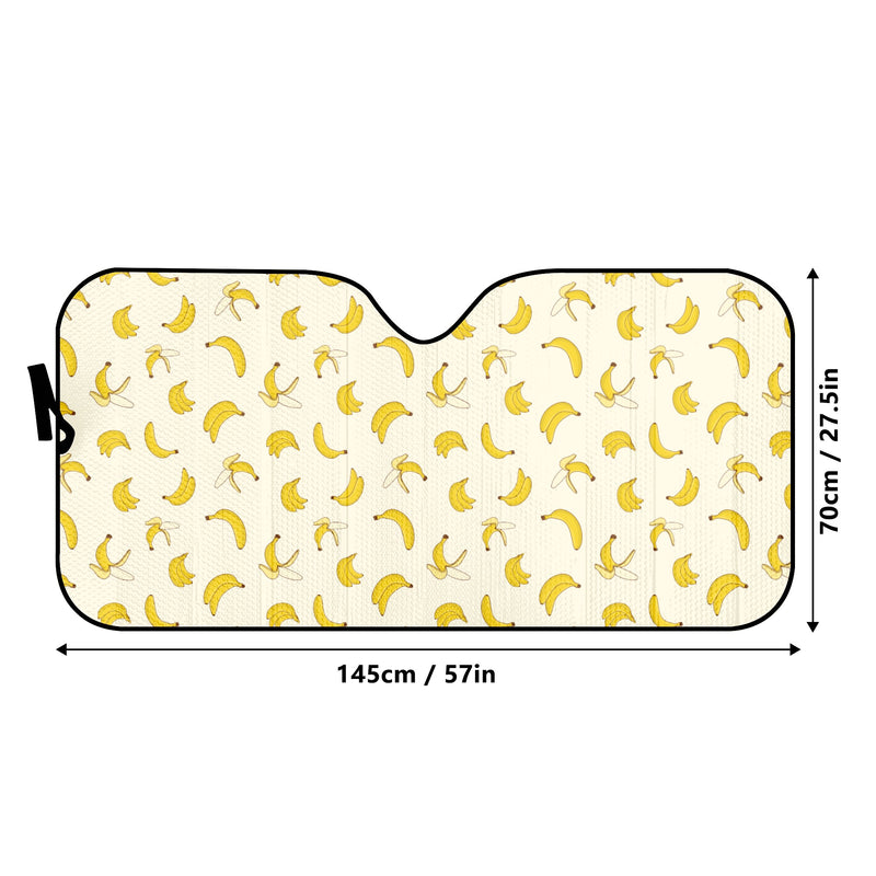 Car Decor | Pastel Auto Sun Shade | Vehicle Windshield | Trendy Car Interiors | Yellow Banana