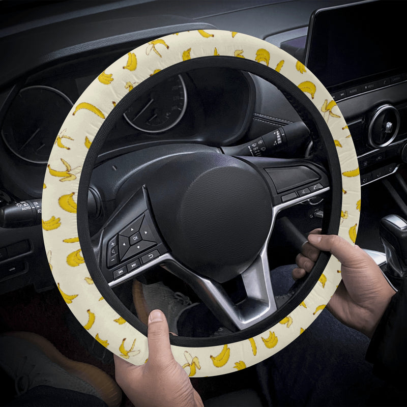 Car Accessories | Steering Wheel Cover | Universal Snug Fit | Wheel Wrap/Protector | Fun Yellow Bananas