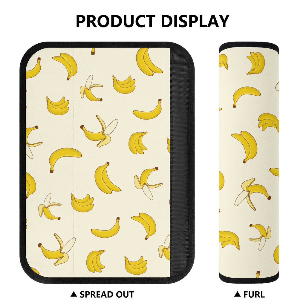 Seat Belt Cover for Cars | Vehicle Seatbelt Protector | Shoulder Pad/Cushion | Safety Belt Wrap | Bananas Pattern