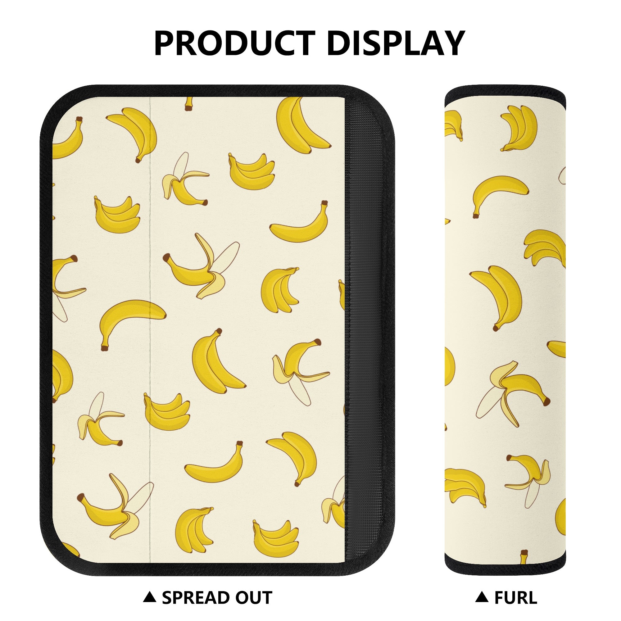 Seat Belt Cover for Cars | Vehicle Seatbelt Protector | Shoulder Pad/Cushion | Safety Belt Wrap | Bananas Pattern