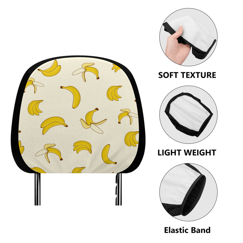 Headrest Cover for Cars | Universal fit | Trendy Designs on Auto Headrest slipcover - Bananas Pattern