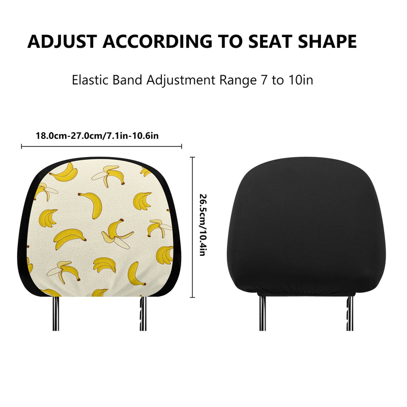 Headrest Cover for Cars | Universal fit | Trendy Designs on Auto Headrest slipcover - Bananas Pattern