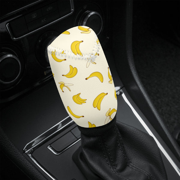 Gear Knob Cover for Cars | Manual or Automatic Transmission stick cover | Car Shifter Gear cover -Yellow Bananas