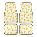 Car Floor Mats | Set of 4 | Universal size | All Weather proof | Affordable | Washable- Cute Banana Pattern