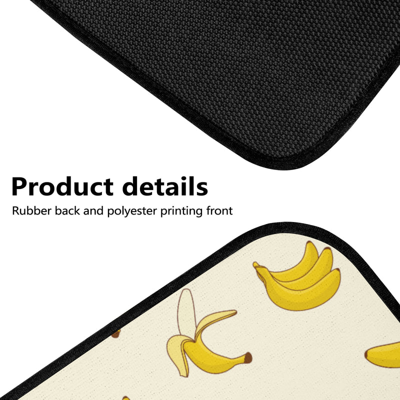 Car Floor Mats | Set of 4 | Universal size | All Weather proof | Affordable | Washable- Cute Banana Pattern