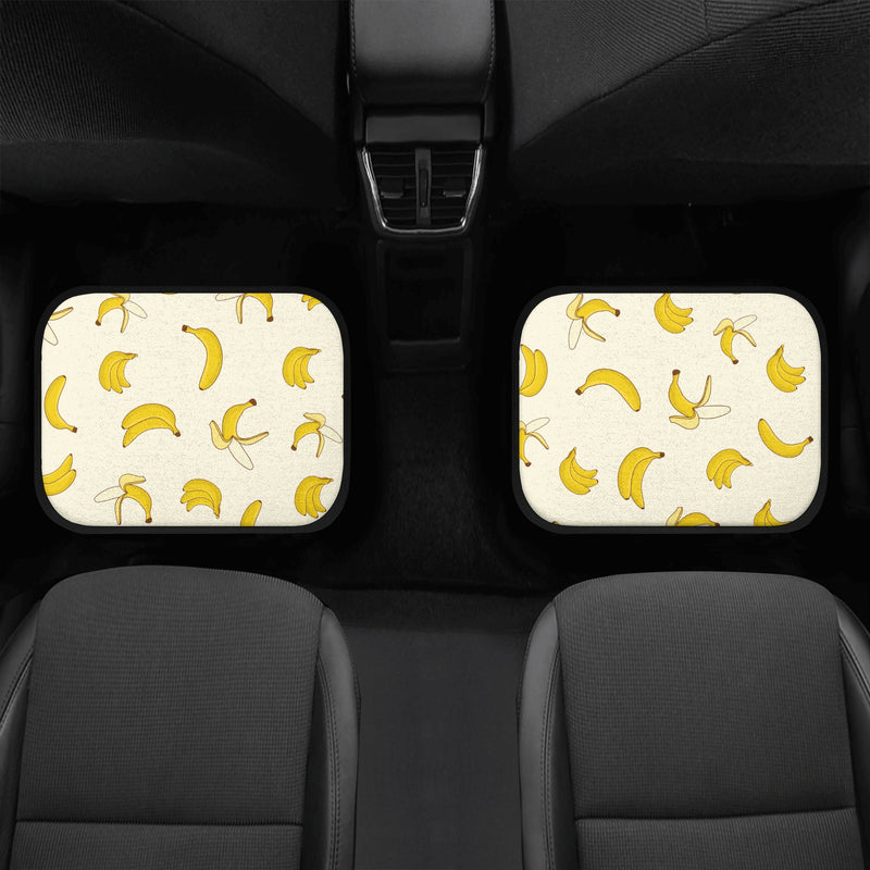 Car Floor Mats | Set of 4 | Universal size | All Weather proof | Affordable | Washable- Cute Banana Pattern