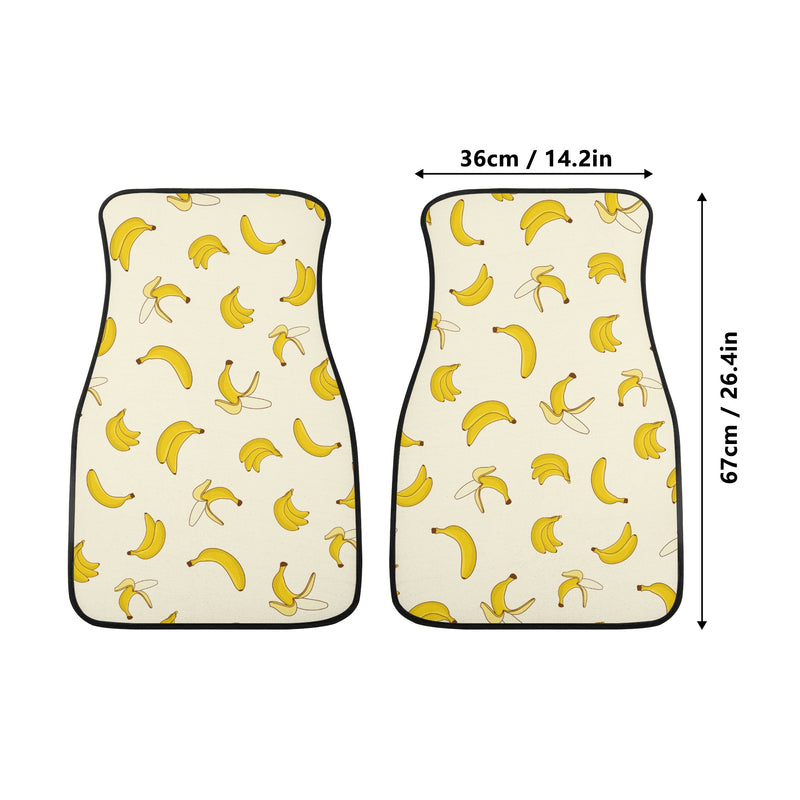 Car Floor Mats | Set of 2 | Universal size | All Weather proof | Affordable | Washable- Yellow Bananas