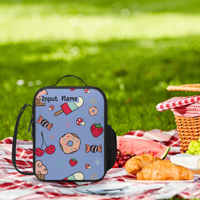 Lunch Bag | All-Over Print | Lunch Box Bag with Bottle Holder | Personalized | Spacious | Cute Candy Crush