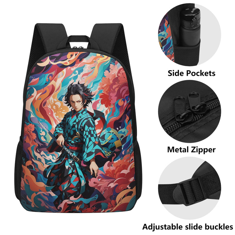 Anime backpacks for Middle school and High School | Trendy Fan Gear for Teenagers | Tanjiro-Slayer of Demon