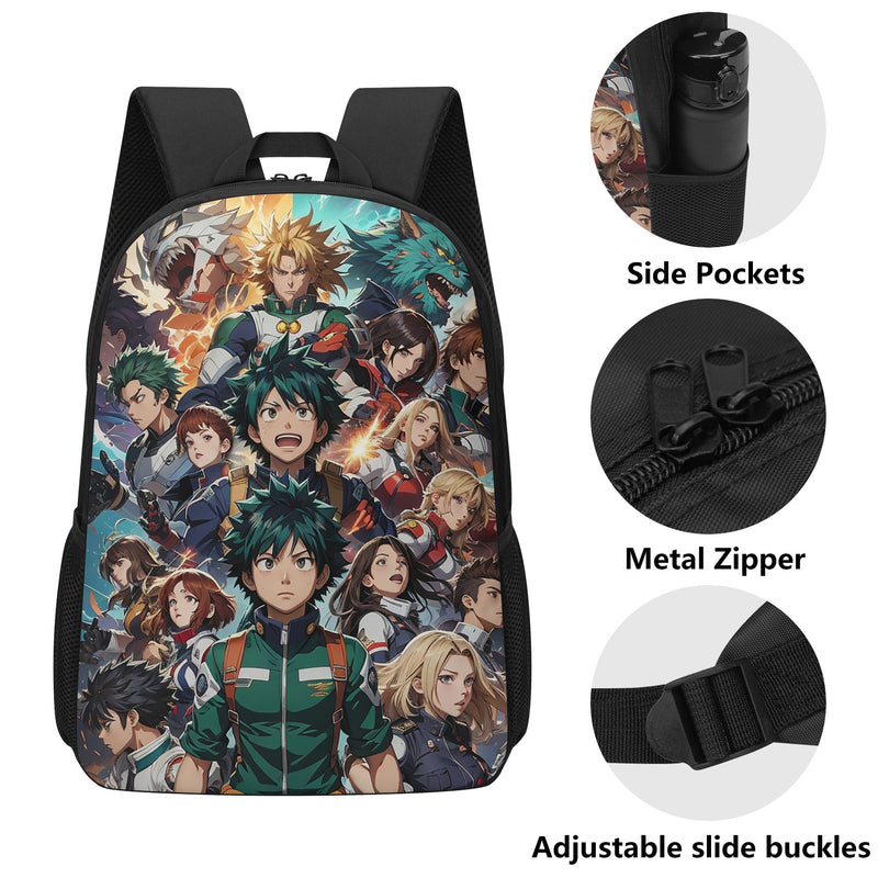 Anime book bag for teenagers of Middle school and High School | Trendy Fan Gear for Teenagers | H Academia inspired