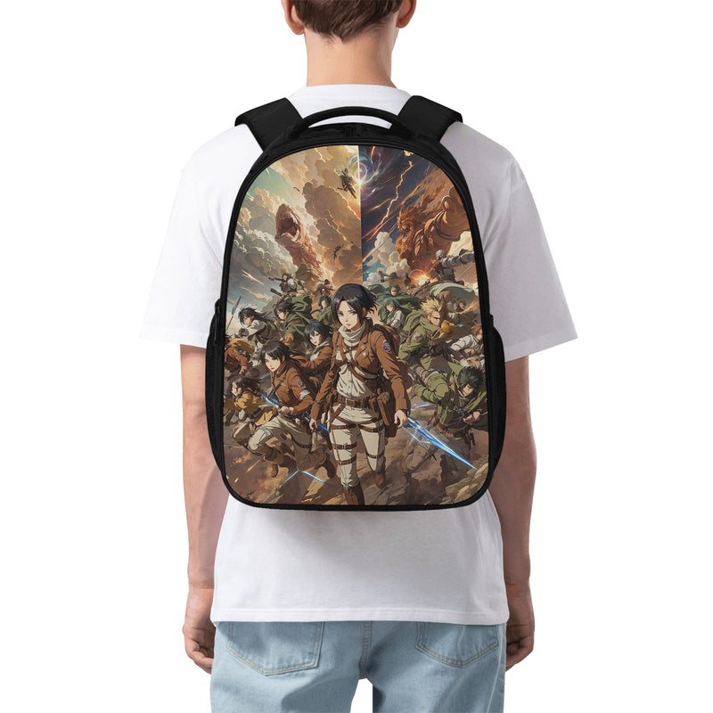 Anime book bag for teenagers of Middle school and High School -Attack Titans inspired Backpacks -16 Inch Dual Compartment