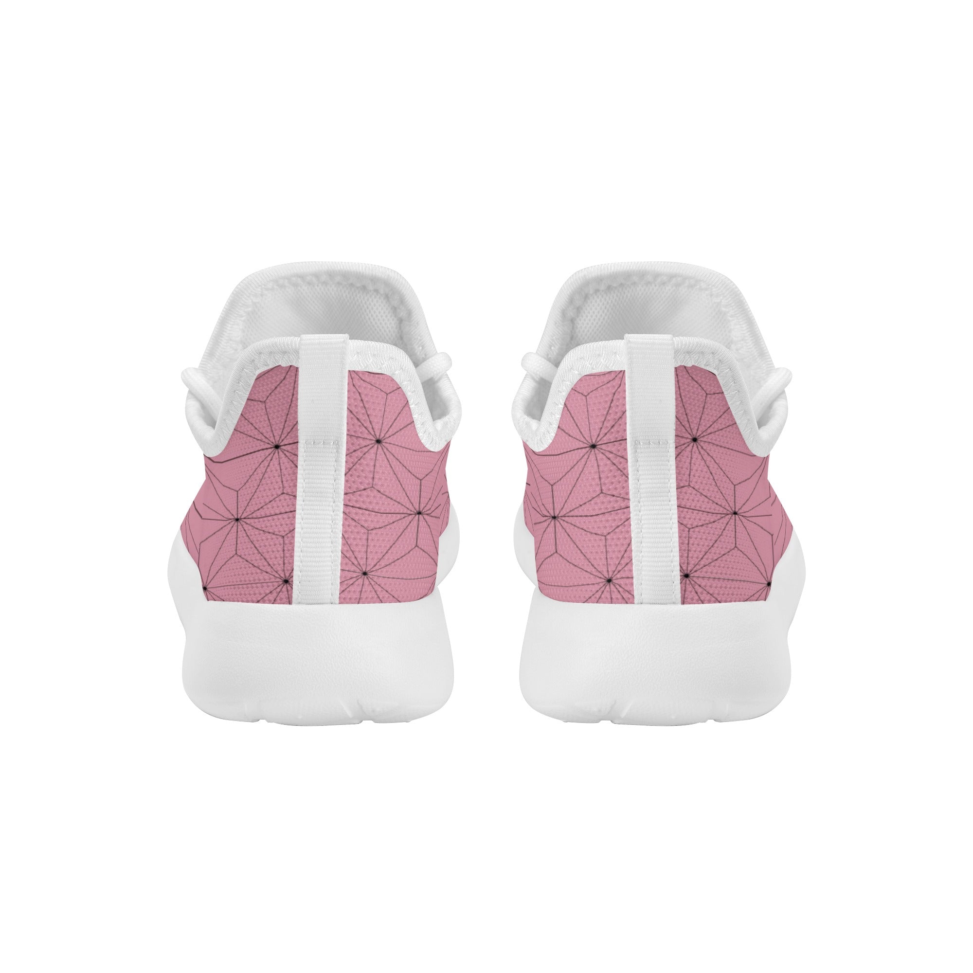 Kids Running Shoes | Mesh Knit Sneakers for kids 7-12 | Anime Slayer of Demon | Pink Brown Pattern