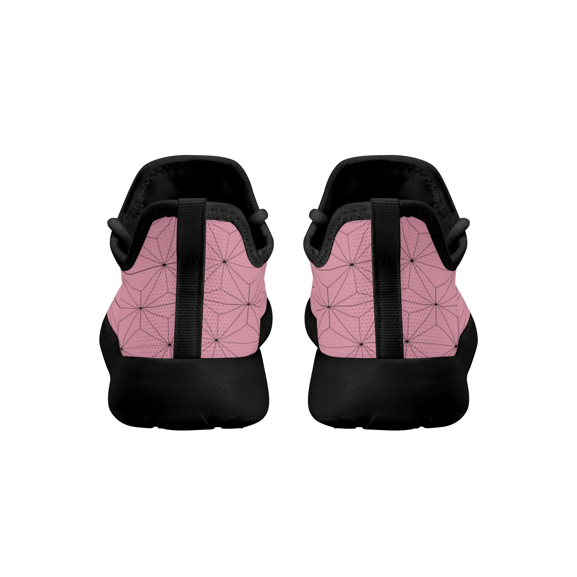 Kids Running Shoes | Mesh Knit Sneakers for kids 7-12 | Anime Slayer of Demon | Pink Brown Pattern