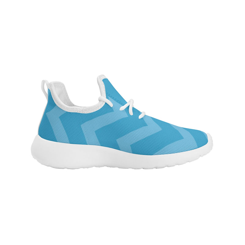 Kids Running Shoes | Mesh Knit Sneakers for kids 7-12 | Anime Slayer of Demon | Blue Zigzag Pattern