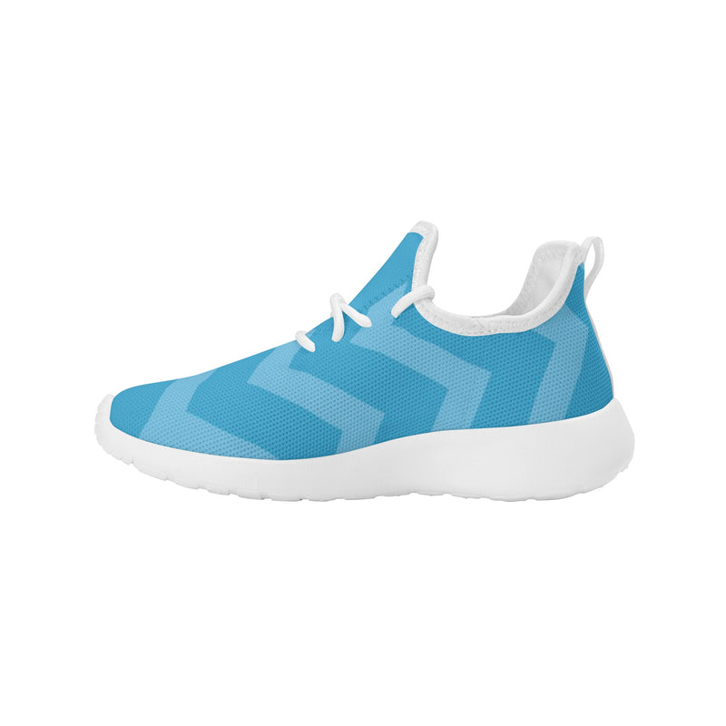 Kids Running Shoes | Mesh Knit Sneakers for kids 7-12 | Anime Slayer of Demon | Blue Zigzag Pattern