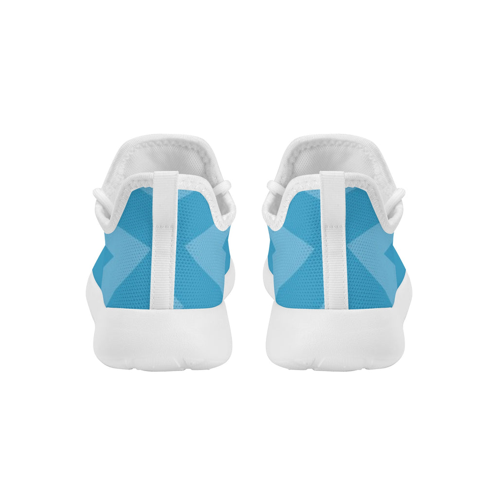 Kids Running Shoes | Mesh Knit Sneakers for kids 7-12 | Anime Slayer of Demon | Blue Zigzag Pattern