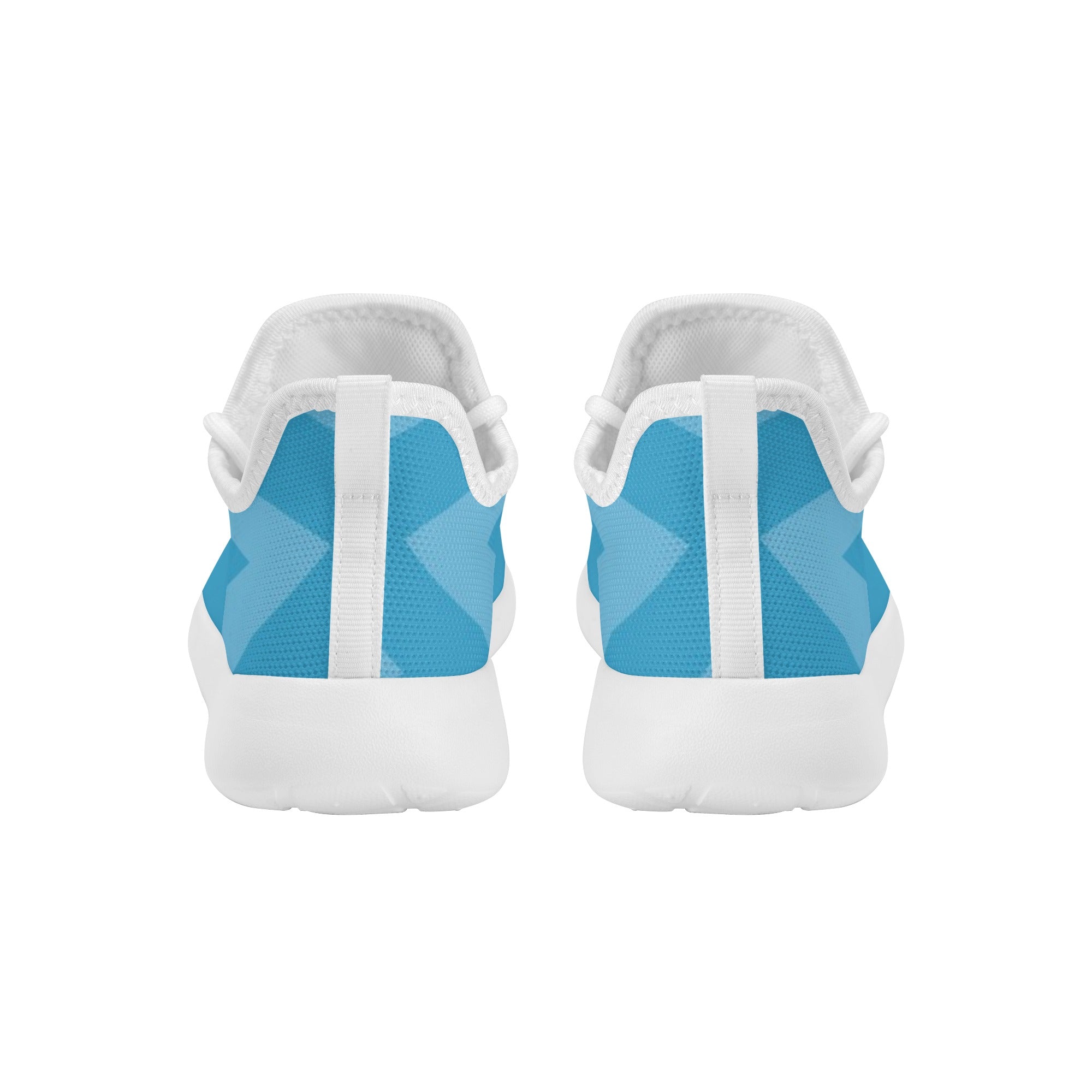 Kids Running Shoes | Mesh Knit Sneakers for kids 7-12 | Anime Slayer of Demon | Blue Zigzag Pattern