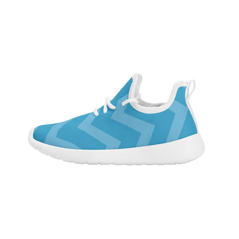 Kids Running Shoes | Mesh Knit Sneakers for kids 7-12 | Anime Slayer of Demon | Blue Zigzag Pattern