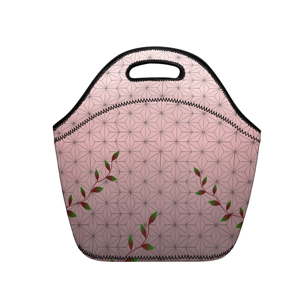 Neoprene lunch bag | Back to School Supplies | Thermal Insulated Lunch Bag | Anime Inspired Pink & Black Pattern