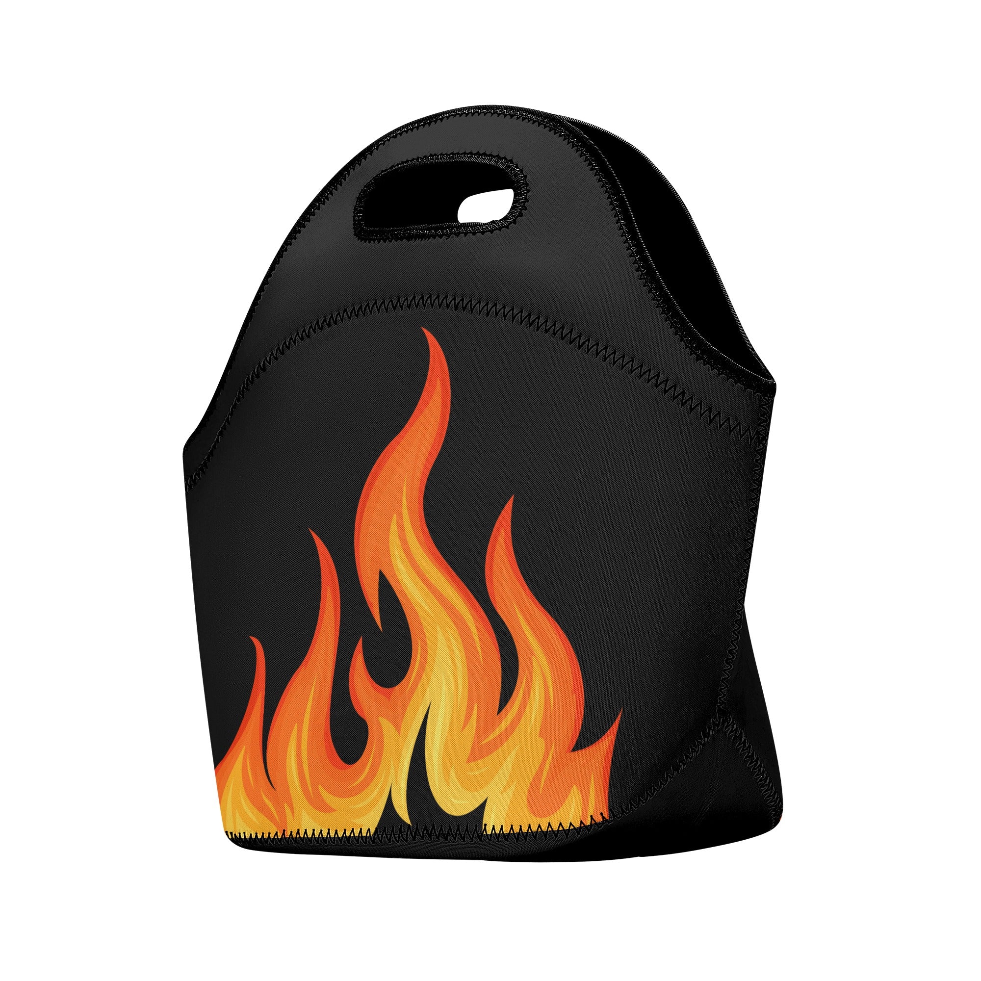 Neoprene lunch bag | Back to School Supplies | Thermal Insulated Lunch Bag | Anime Inspired Orange Flames
