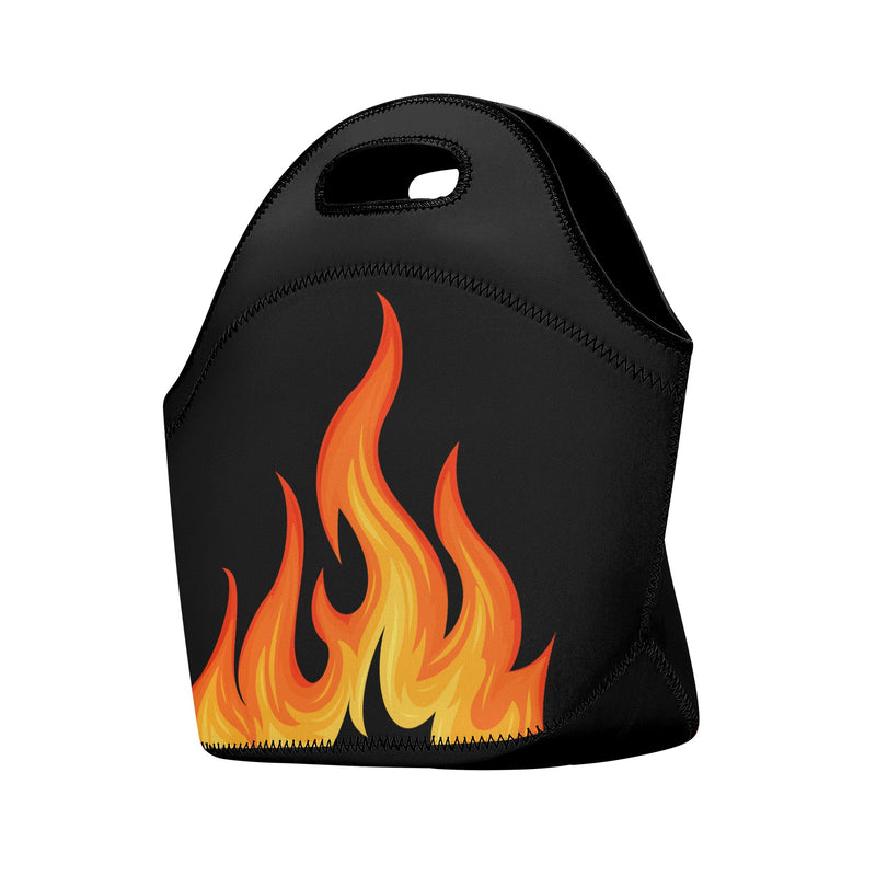 Neoprene lunch bag | Back to School Supplies | Thermal Insulated Lunch Bag | Anime Inspired Orange Flames